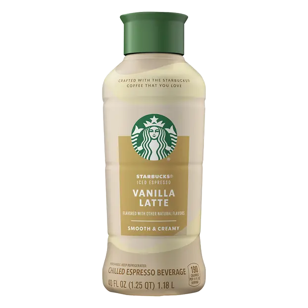 Vanilla Latte Iced Espresso Coffee Beverage Refrigerated