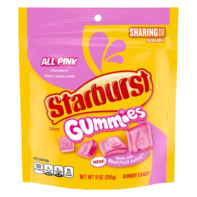 All Pink Strawberry Gummy Candy Sharing Size