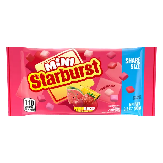 FavorReds Mini Size Fruit Chews Chewy Candy