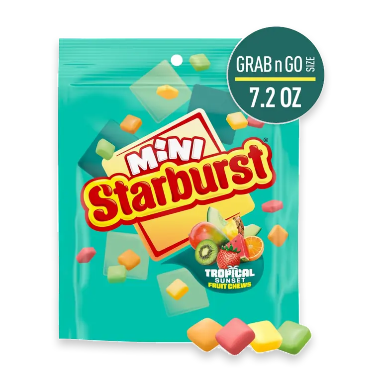 Minis Tropical Sunset Unwrapped Fruit Chews Grab'N'Go Bag