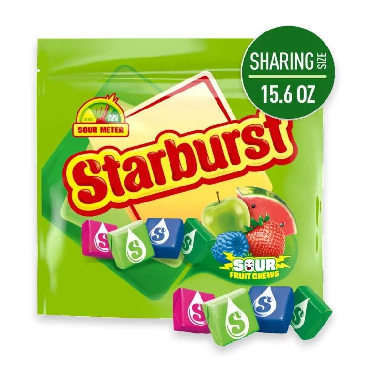 Sour Fruit Chews Chewy Candy Sharing Size Resealable Bag