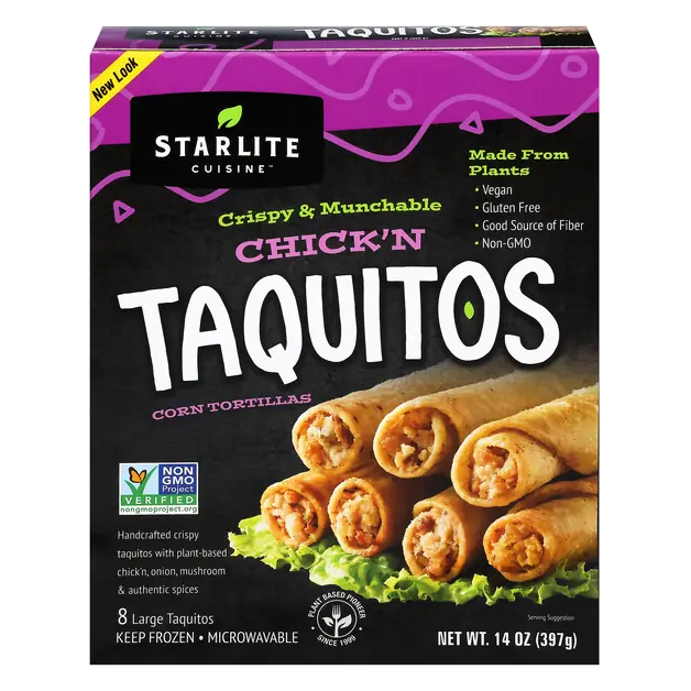 Plant-Based Gluten Free Chick'n Taquitos - 8 ct Frozen