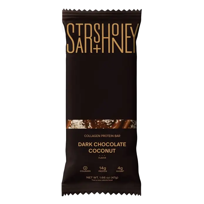 Stars + Honey Collagen Dark Chocolate Coconut Protein Bar - 14g Protein - 1.66oz