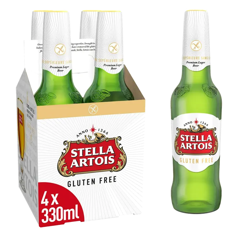 Stella Artois Gluten Free Premium Lager Beer Bottles 4x330ml