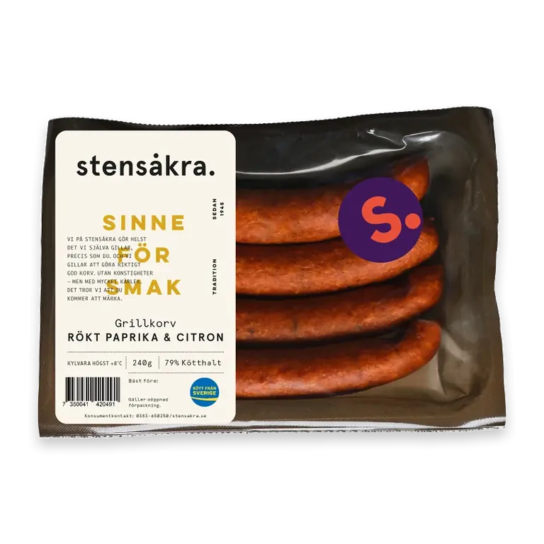 Grillkorv Rökt Paprika & Citron 240g