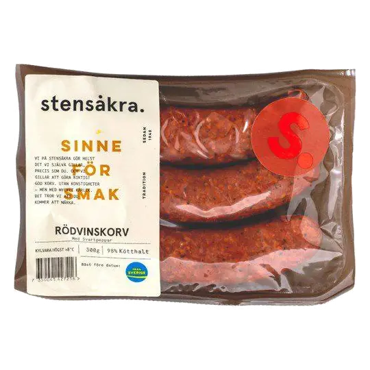 Rödvinskorv med Svartpeppar