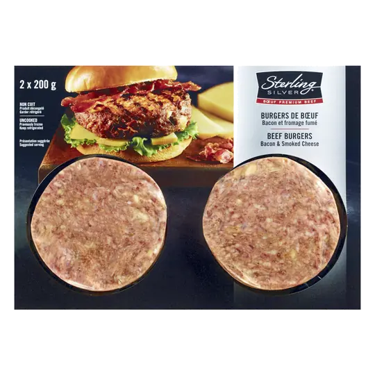 Frozen Beef Burgers Bacon & Smoked Cheese 400 g