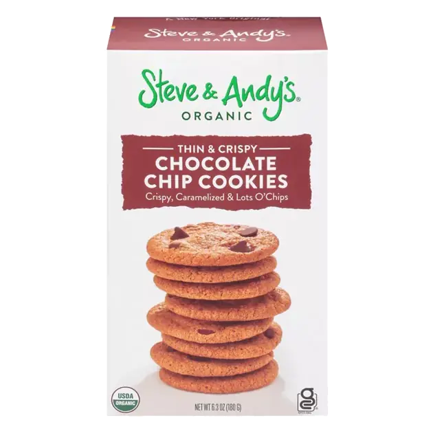 Cookies, Organic, Chocolate Chip, Thin & Crispy