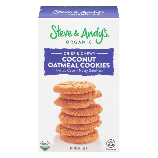 Cookies, Organic, Coconut Oatmeal, Crisp & Chewy