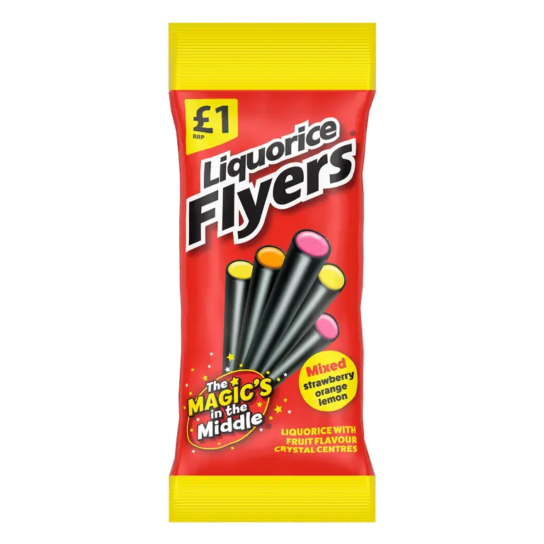 Flyers Liquorice with Fruit Flavour Crystal Centres 85g