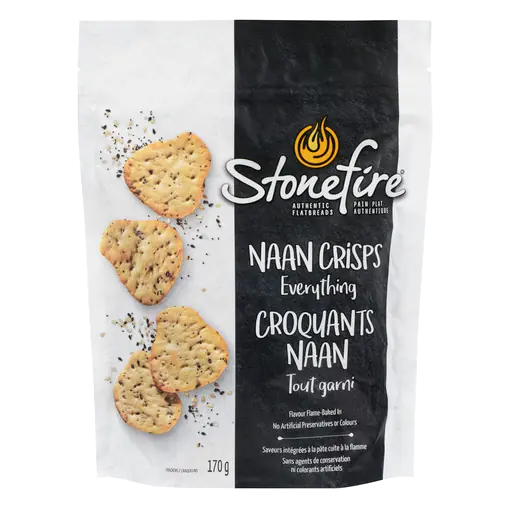 Naan Crisps Crackers Everything Flavor 170 g