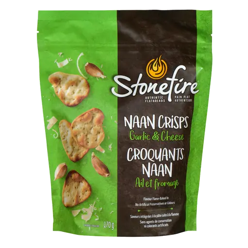 Naan Crisps Crackers Garlic And Cheese 170 g