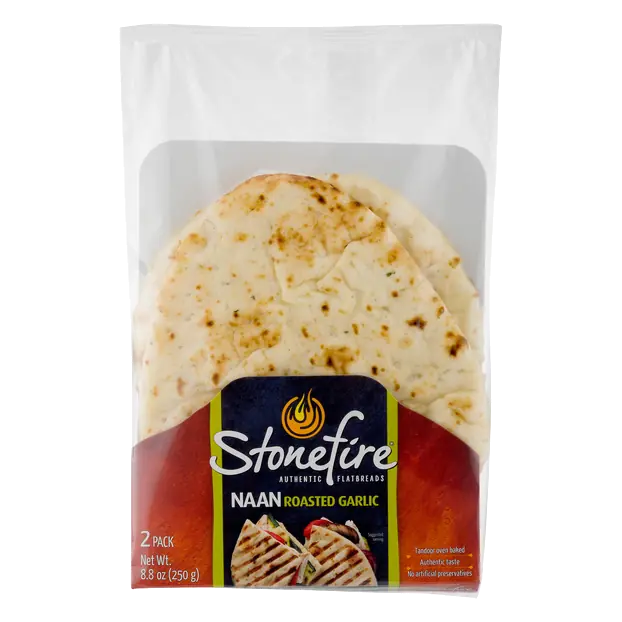 Roasted Garlic Naan Bread - 2 ct