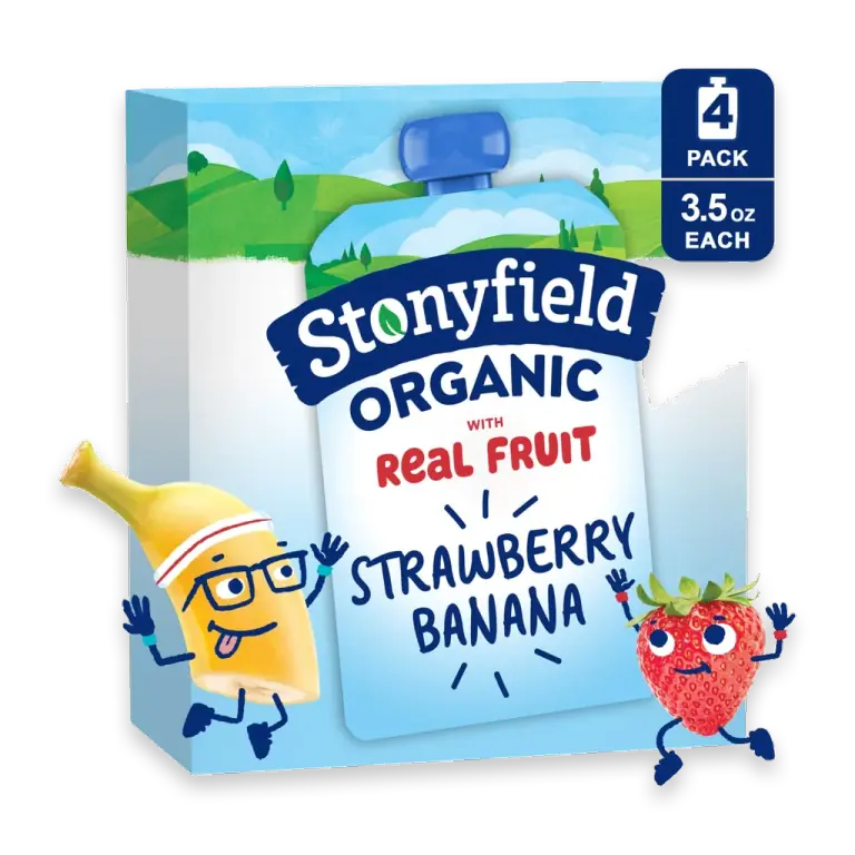 Kids Reduced Fat Yogurt Pouches, Strawberry Banana