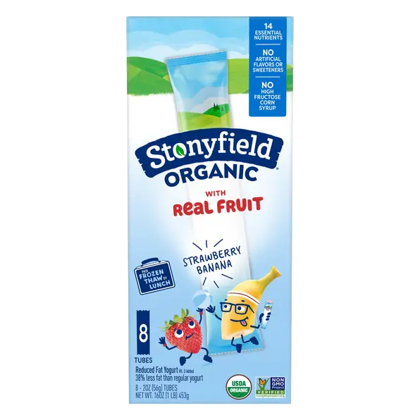 Kids Strawberry Banana Whole Milk Yogurt Tubes