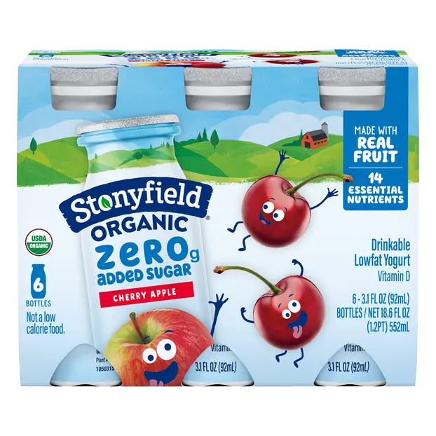 Organic Low Fat Cherry Apple Drinkable Yogurt - 6 ct