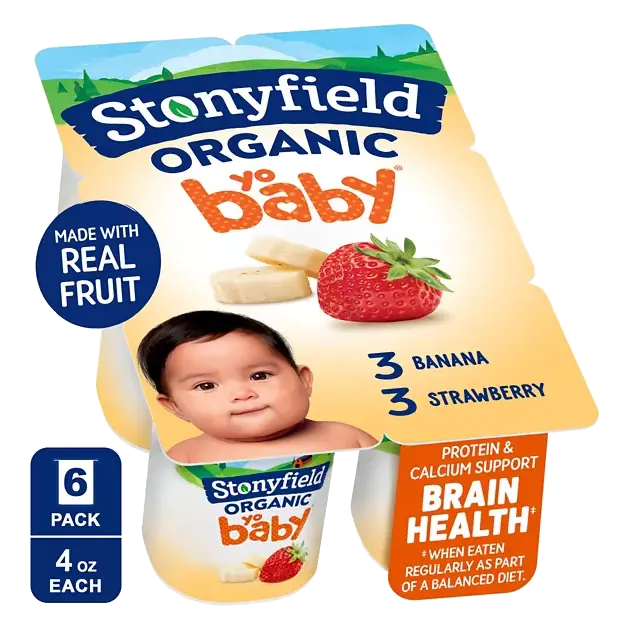 YoBaby 6+ Months Whole Milk Strawberry/Banana Yogurt