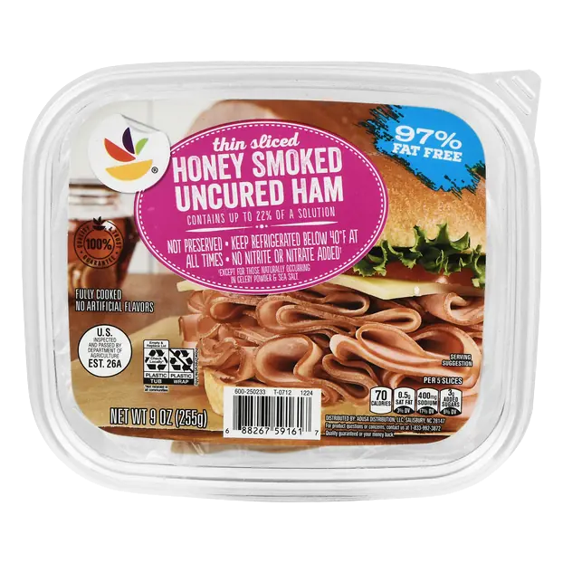 97% Fat Free Honey Smoked Uncured Ham Thin Sliced