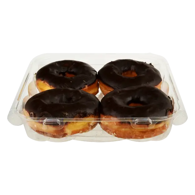 Bakery Chocolate Iced Donuts - 4 ct