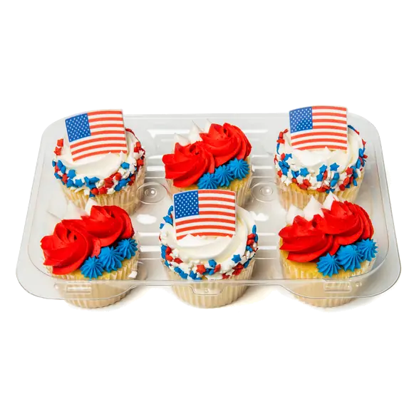 Bakery Patriotic Gold Cupcakes - 6 ct