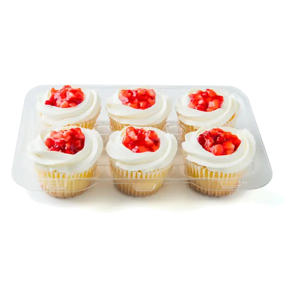 Bakery Strawberry Shortcake Cupcakes with Real Whip Cream -6ct