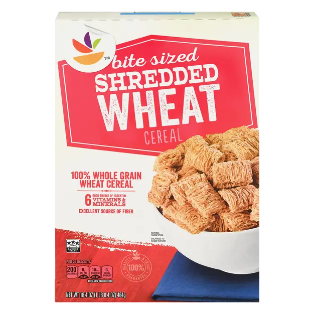 Bite Sized Shredded Wheat Fiber Whole Grain Cereal