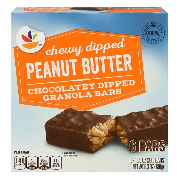 Chewy Dipped Peanut Butter Granola Bars - 6 ct