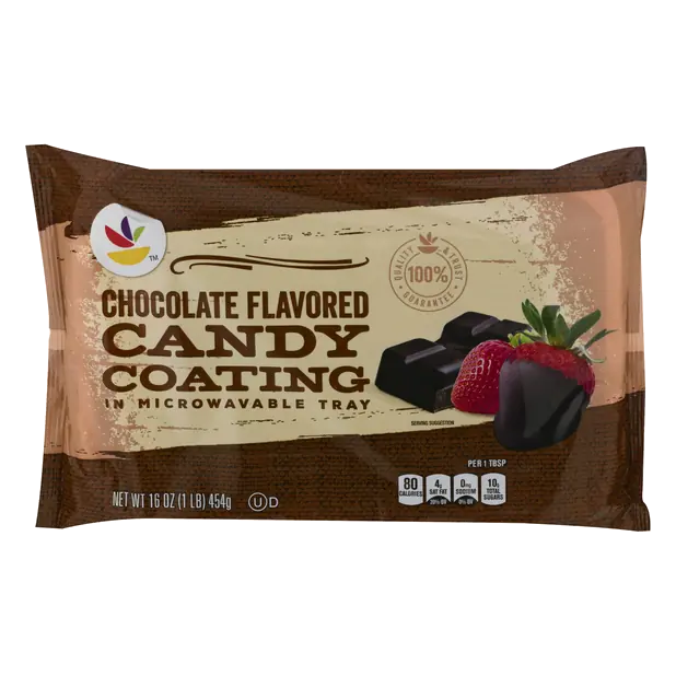 Chocolate Flavored Candy Coating in Microwavable Tray