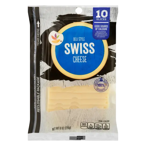 Deli Style Swiss Cheese Slices - 10 ct