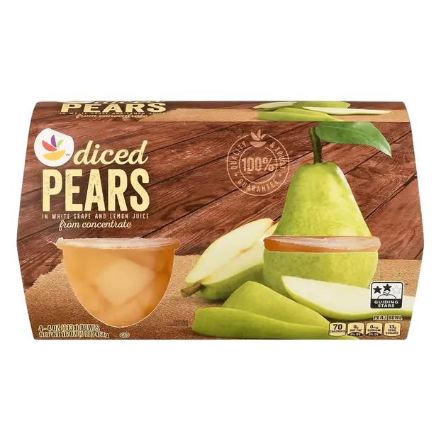 Diced Pears Fruit Cups in Juice - 4 ct