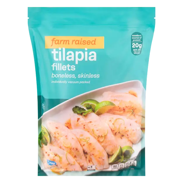 Farm Raised Boneless Skinless Tilapia Fillets Frozen