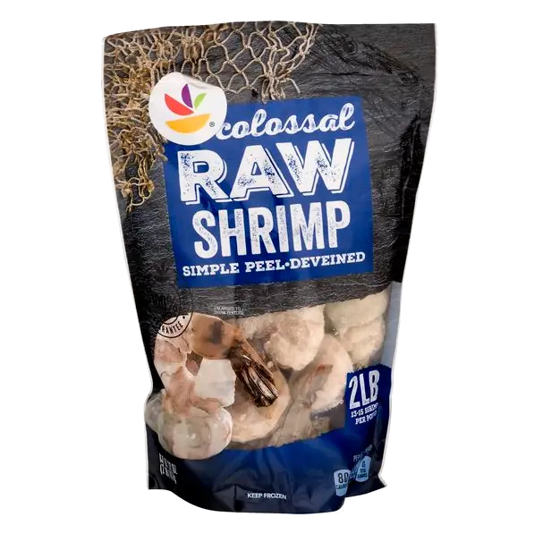 Farm Raised Raw EZ-Peel Colossal Shrimp 13-15 ct per lb Frozen