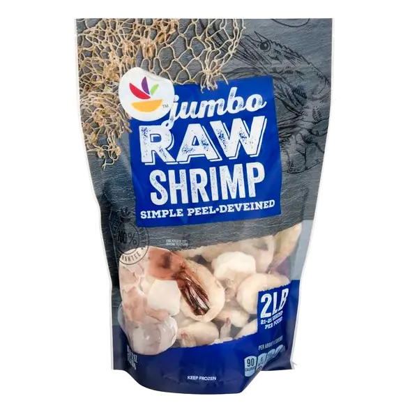 Farm Raised Raw EZ-Peel Jumbo Shrimp 21-25 ct per lb Frozen