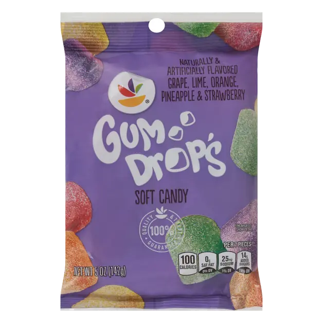 Grape Lime Orange Pineapple & Strawberry Gum Drops Soft Candy