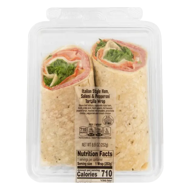 Italian Style Ham Salami & Pepperoni Tortilla Wrap