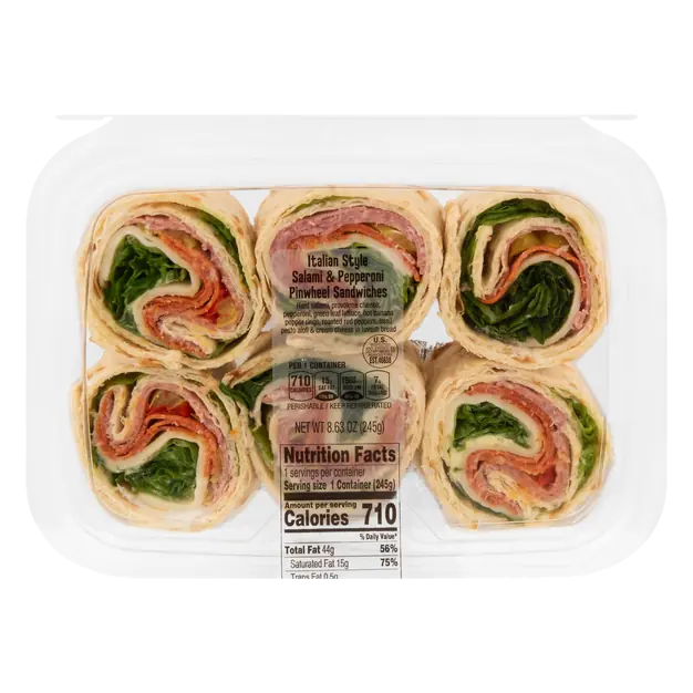 Italian Style Salami & Pepperoni Pinwheel Sandwiches - 6 ct