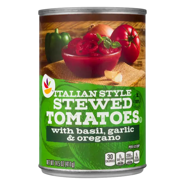 Italian Style Stewed Tomatoes with Basil Garlic & Oregano