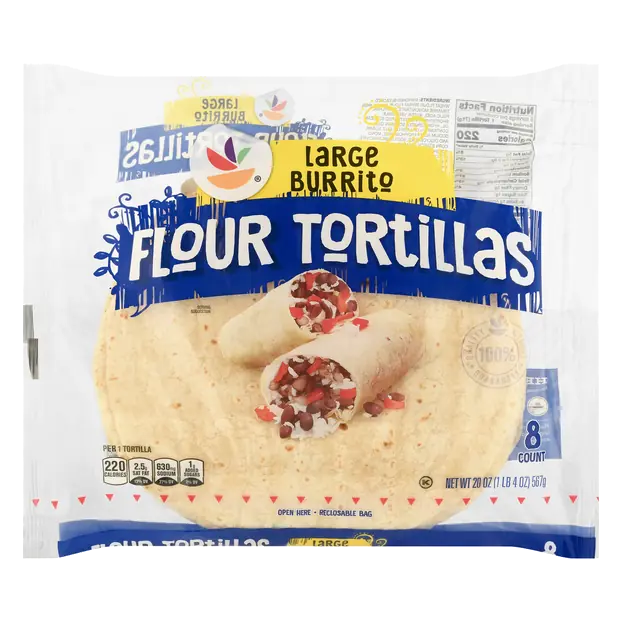 Large Burrito Flour Tortillas - 8 ct