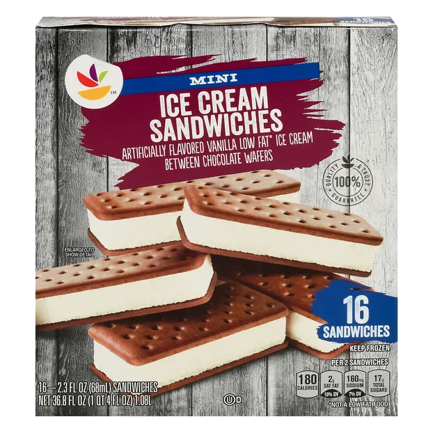 Mini Ice Cream Sandwiches - 16 ct