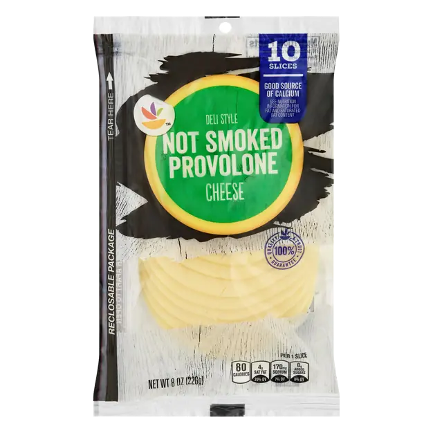 Natural Not Smoked Provolone Cheese Slices - 10 ct