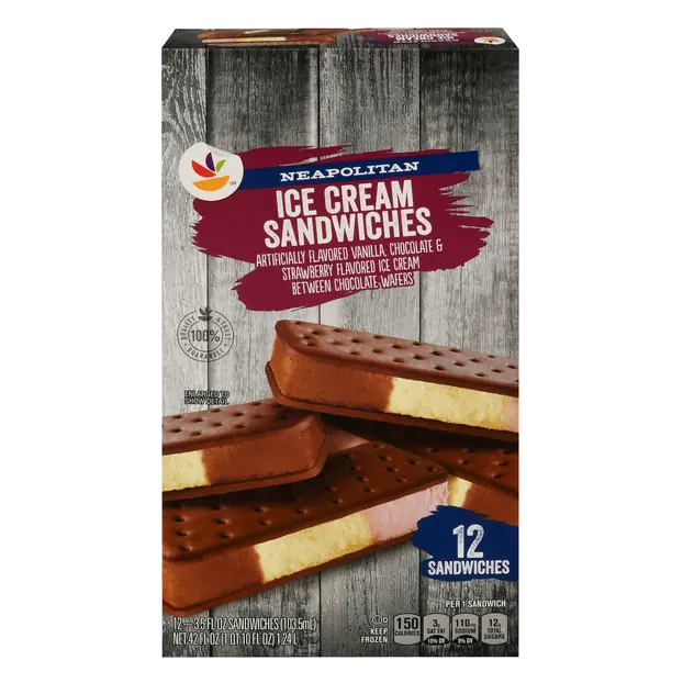Neopolitan Ice Cream Sandwiches - 12 ct