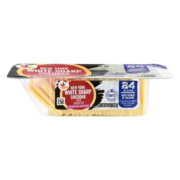 New York White Sharp Cheddar Cheese Cracker Cut Slices - 24 ct