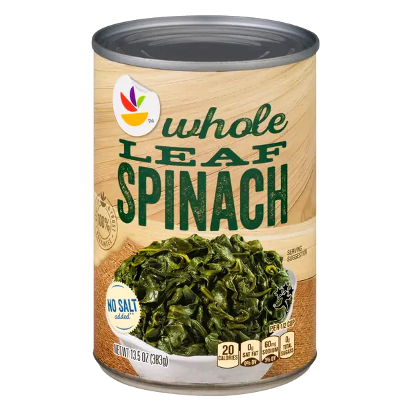 No Salt Added Whole Leaf Spinach
