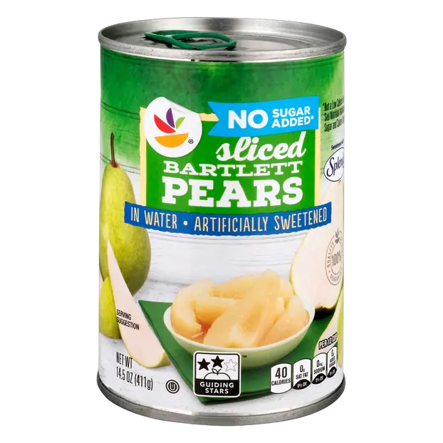 No Sugar Added Sliced Pears in Artificially Sweetened Water