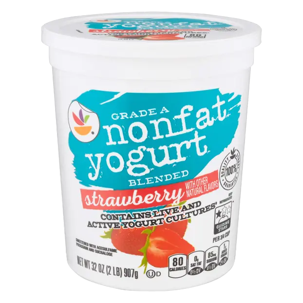 Non Fat Blended Strawberry Yogurt