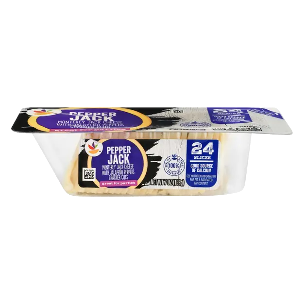Pepper Jack Cheese Cracker Cut Slices - 24 ct