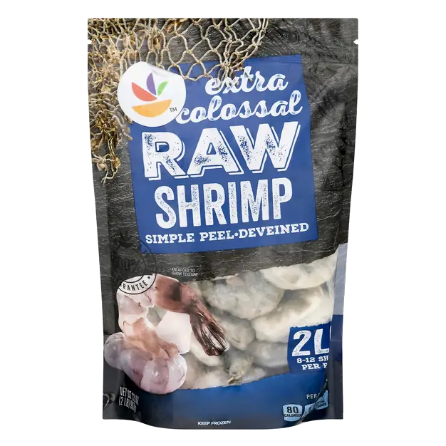 Raw EZ-Peel Deveined Extra Colossal Shrimp 8-12 ct Frozen