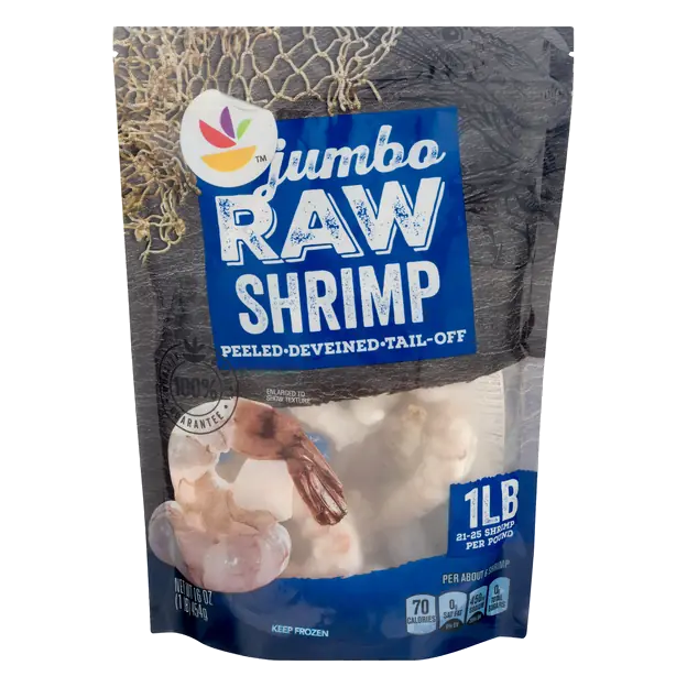 Raw Tail-Off Peeled Jumbo Shrimp 21-25 ct per lb Frozen