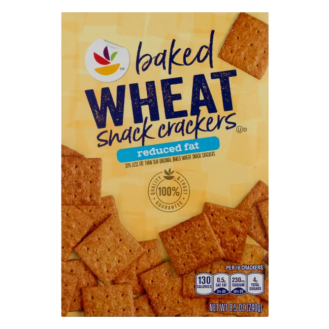 Reduced Fat Baked Whole Grain Wheat Crackers