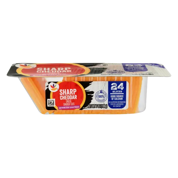 Sharp Cheddar Cheese Cracker Cut Slices - 24 ct